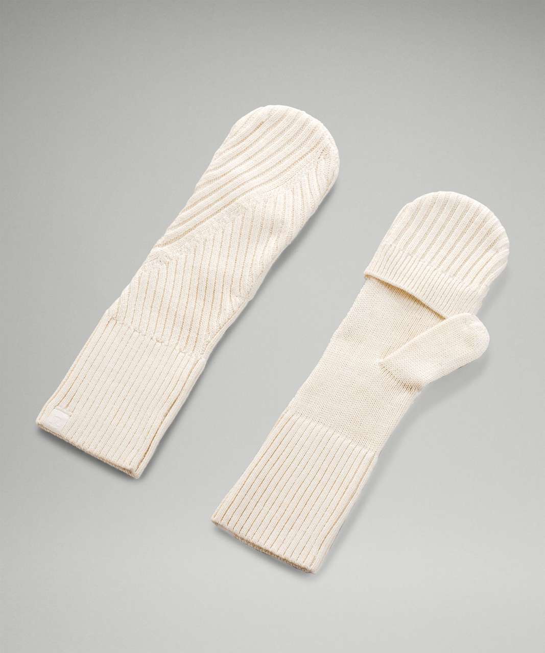 Lululemon Twist Knit Mittens - Heathered White Opal