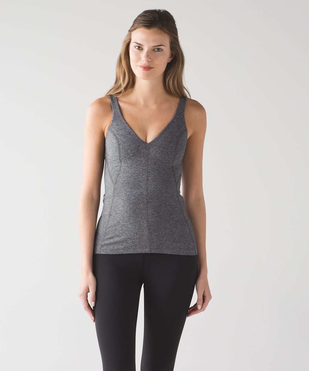 Lululemon Contour Tank - Heathered Black - lulu fanatics