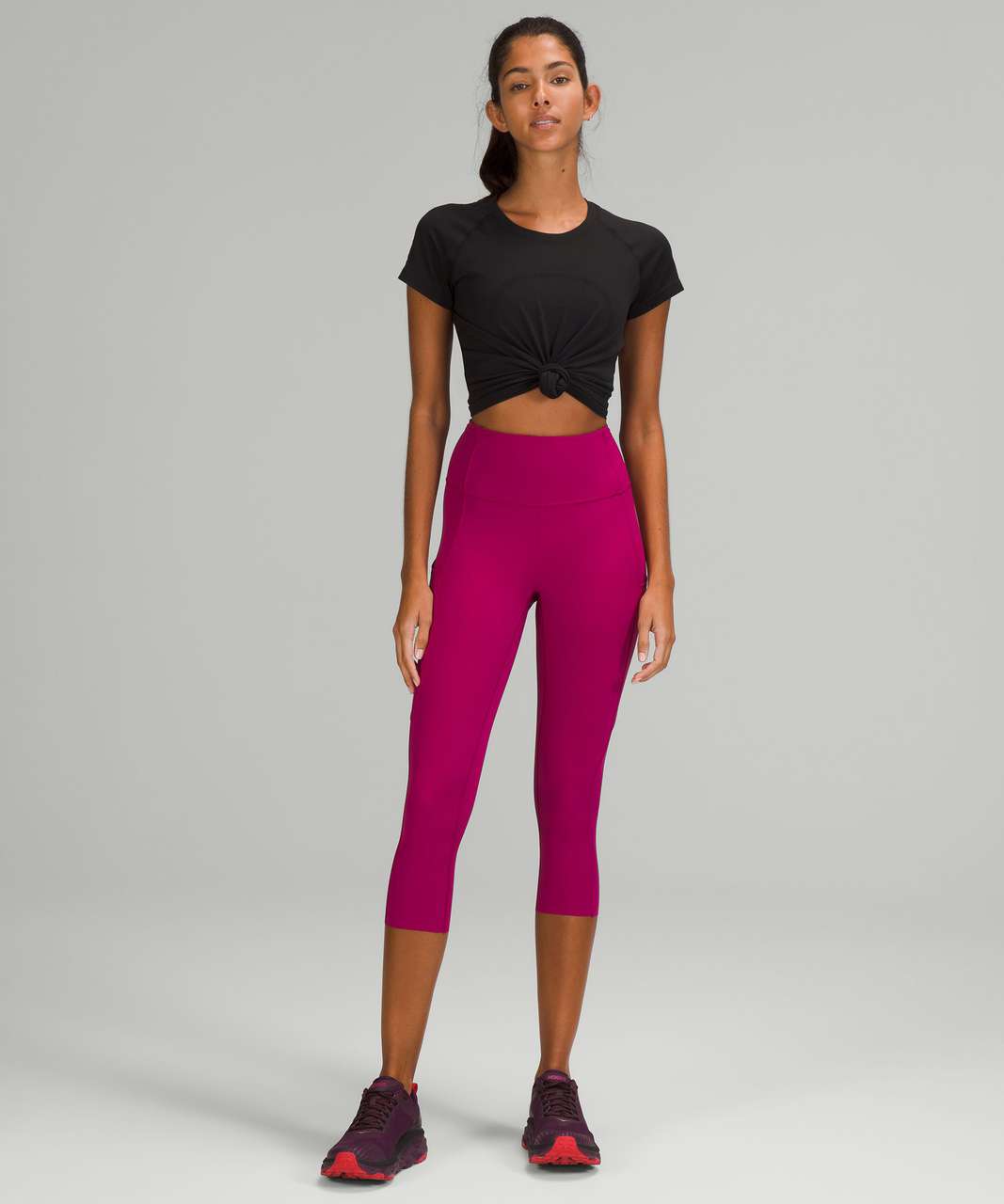 Lululemon Fast and Free High-Rise Crop 19 - Wild Berry - lulu fanatics