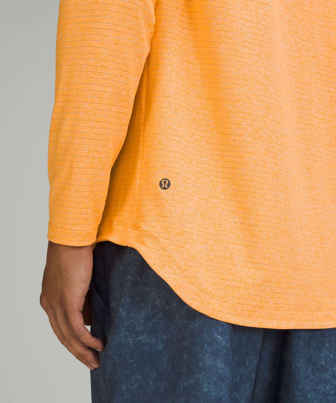 Lululemon Drysense Long Sleeve Shirt - Clementine / White - lulu fanatics