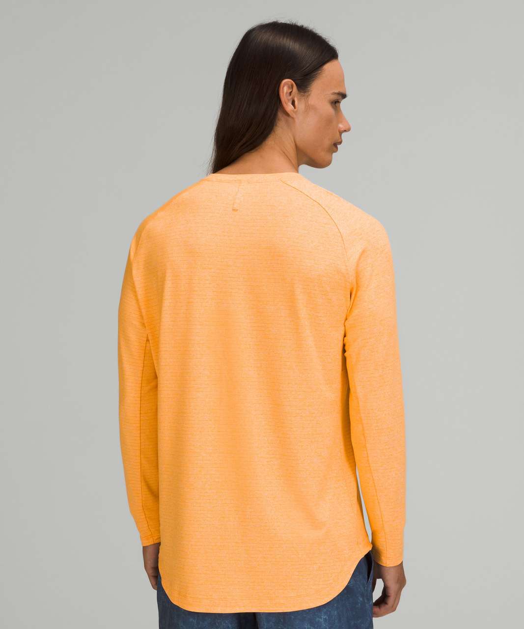 Lululemon Drysense Long Sleeve Shirt - Clementine / White