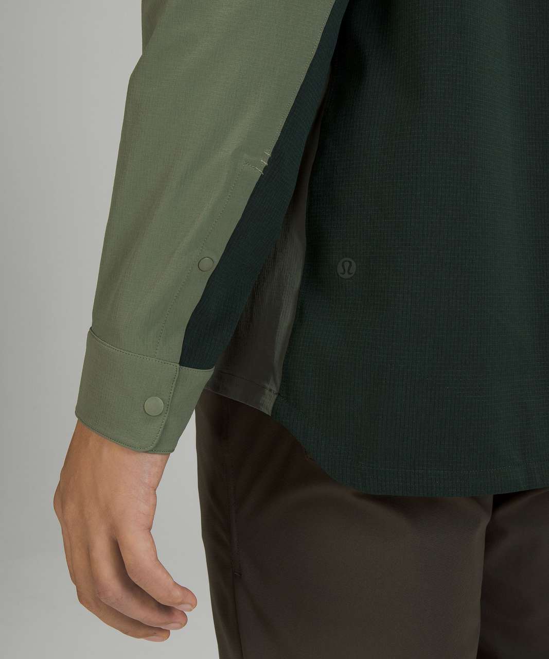 Lululemon Double Pocket Long Sleeve Overshirt - Green Twill