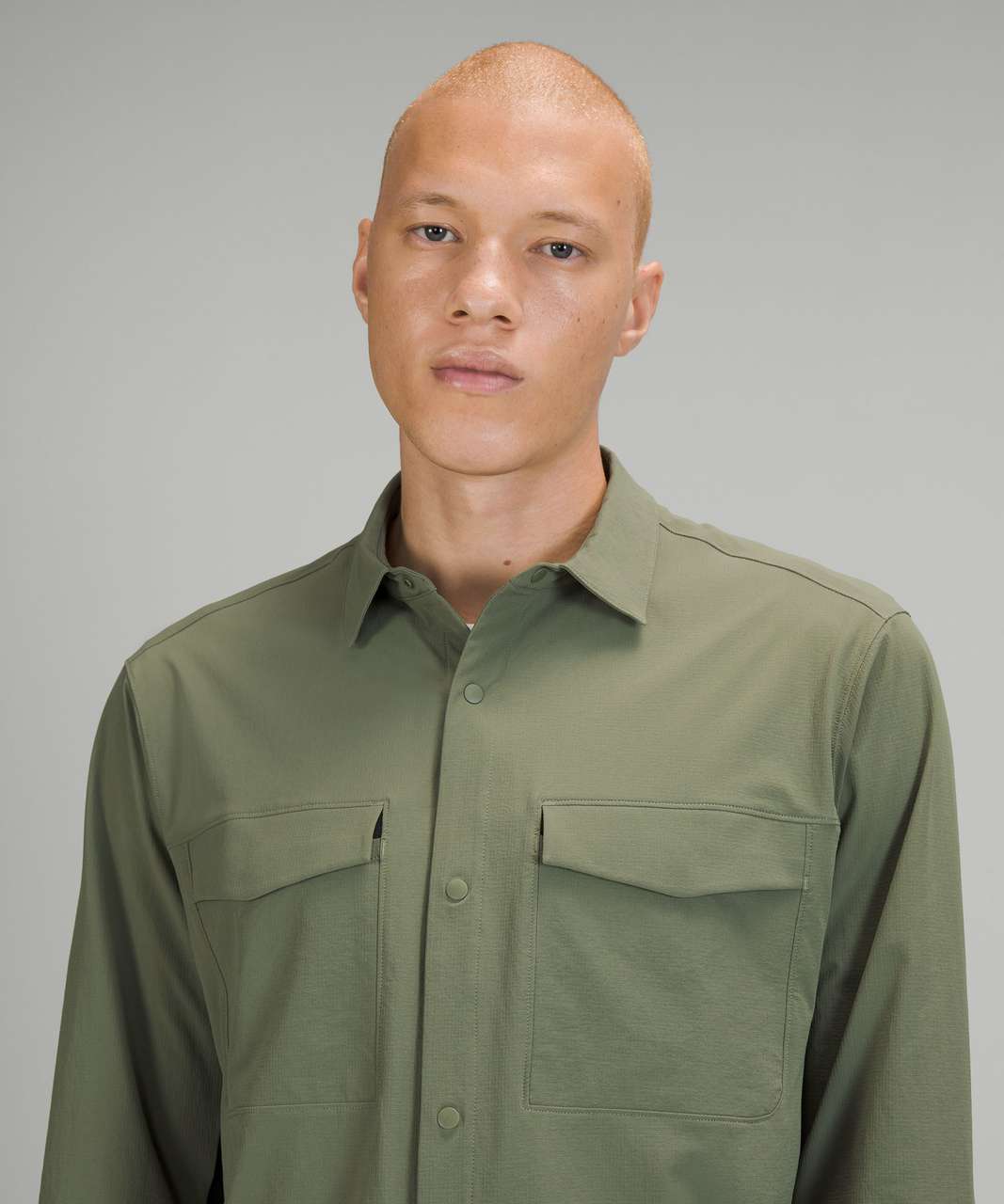 Lululemon Double Pocket Long Sleeve Overshirt - Green Twill