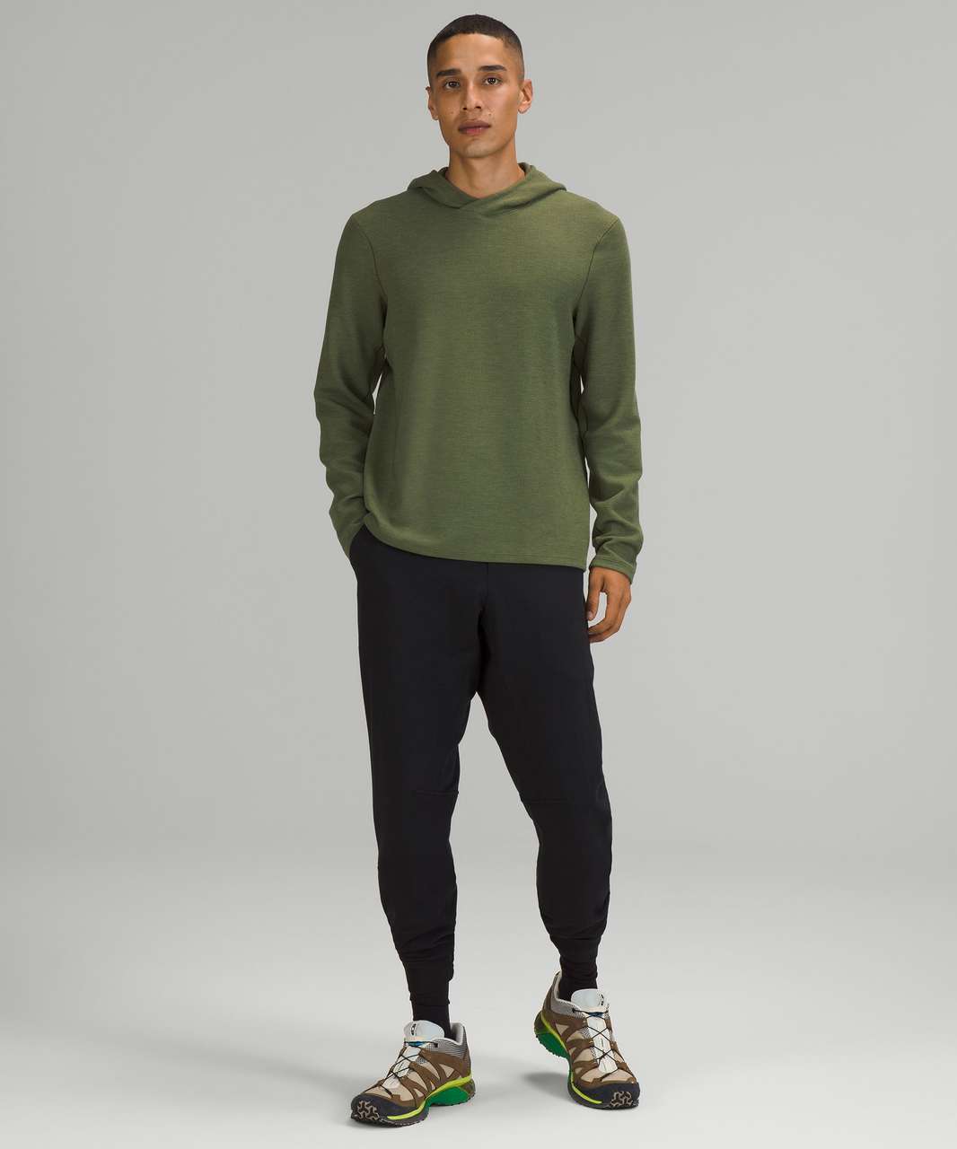 Lululemon Shift Stitch Hoodie - Heathered Green Twill