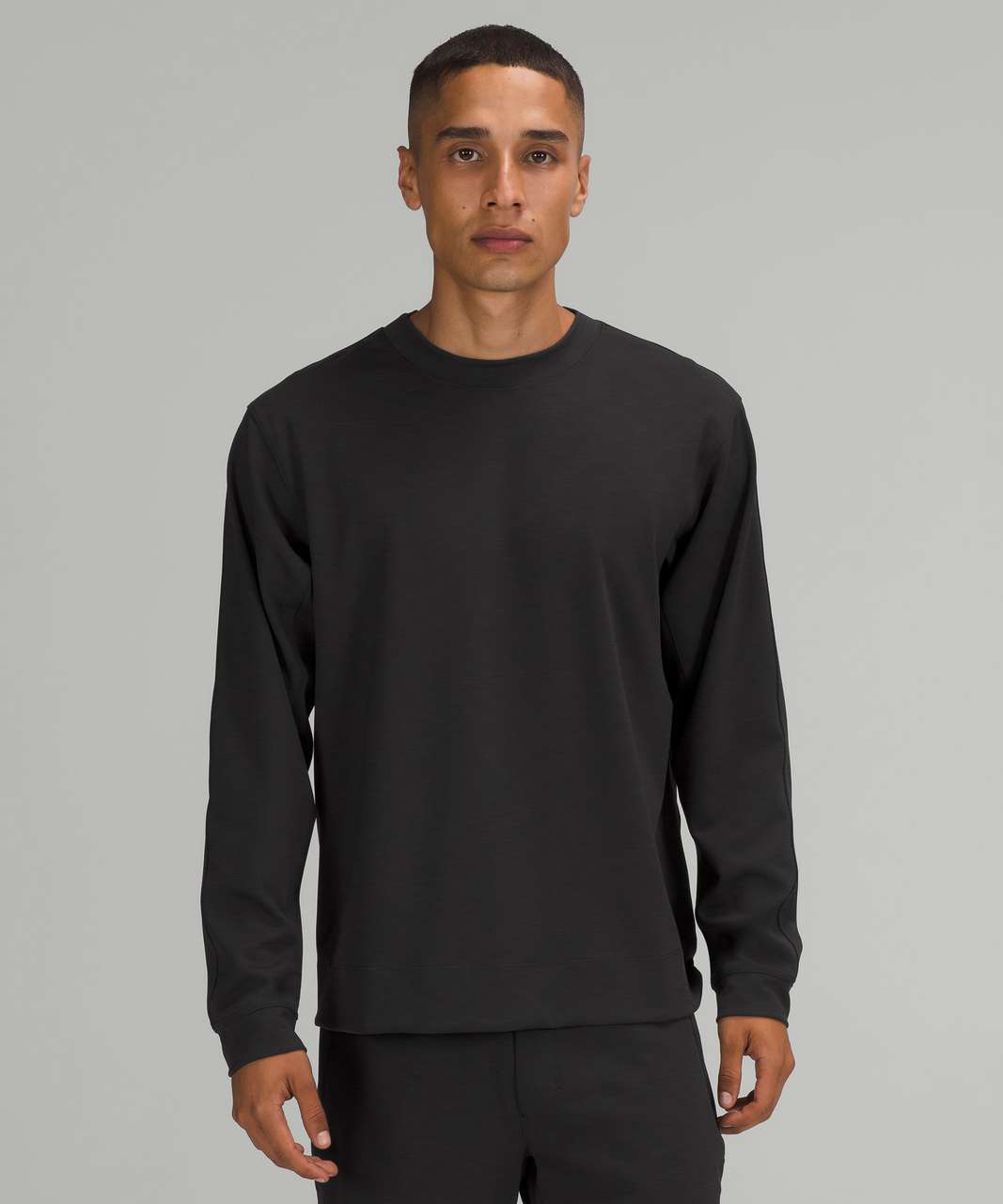 Lululemon Everlux Oversized Long Sleeve Crew - Heathered Black - lulu ...