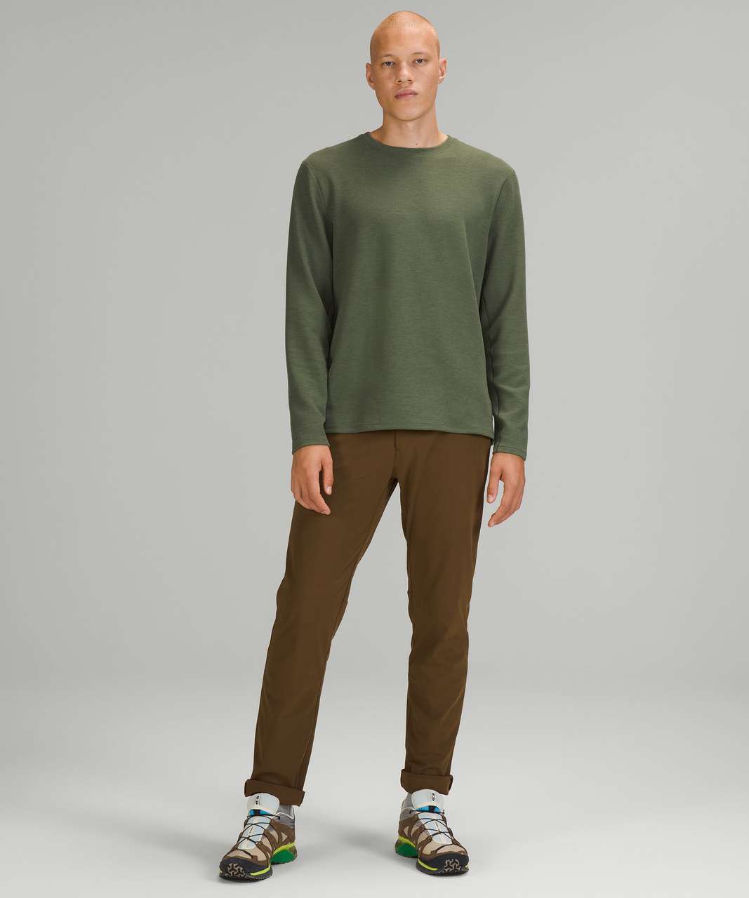 Lululemon Shift Stitch Crew - Heathered Green Twill