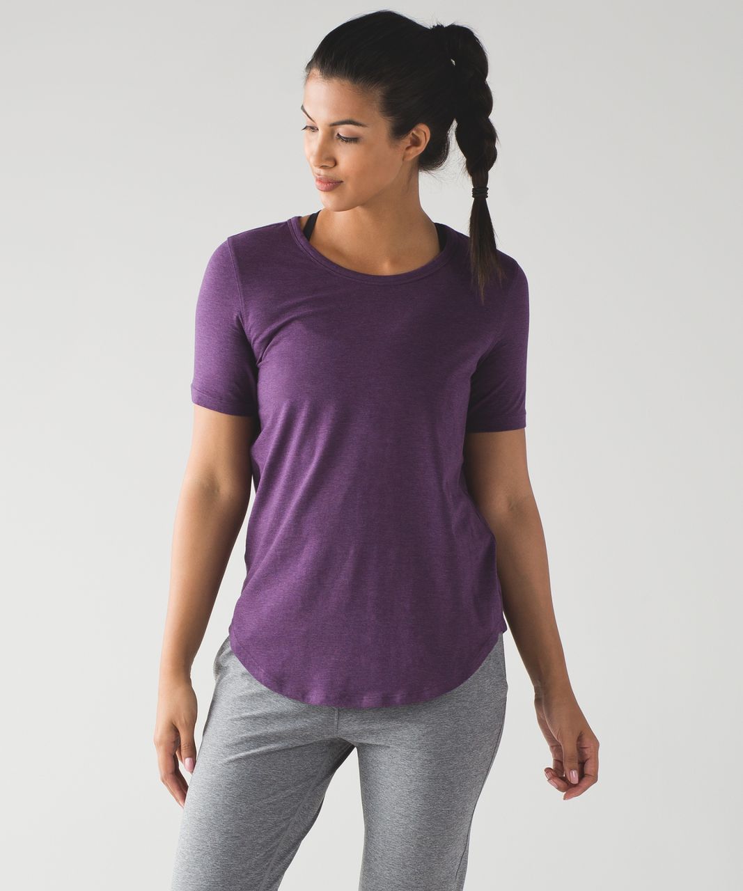 Lululemon Love Tee Short Sleeve Crew - Heathered Darkest Magenta