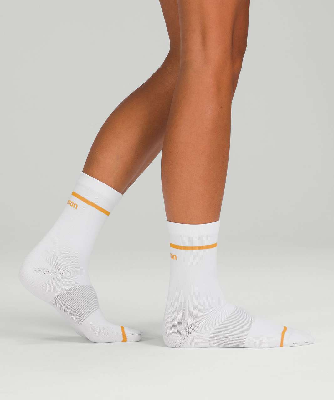 Lululemon Power Stride Crew Sock *2 Pack - White / Clementine