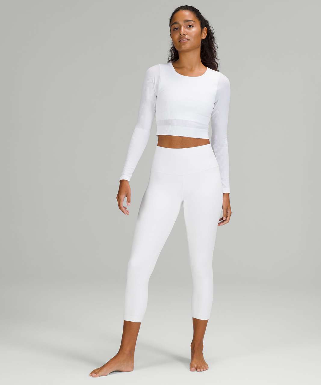 Lululemon Align High-Rise Crop 23 - White - lulu fanatics