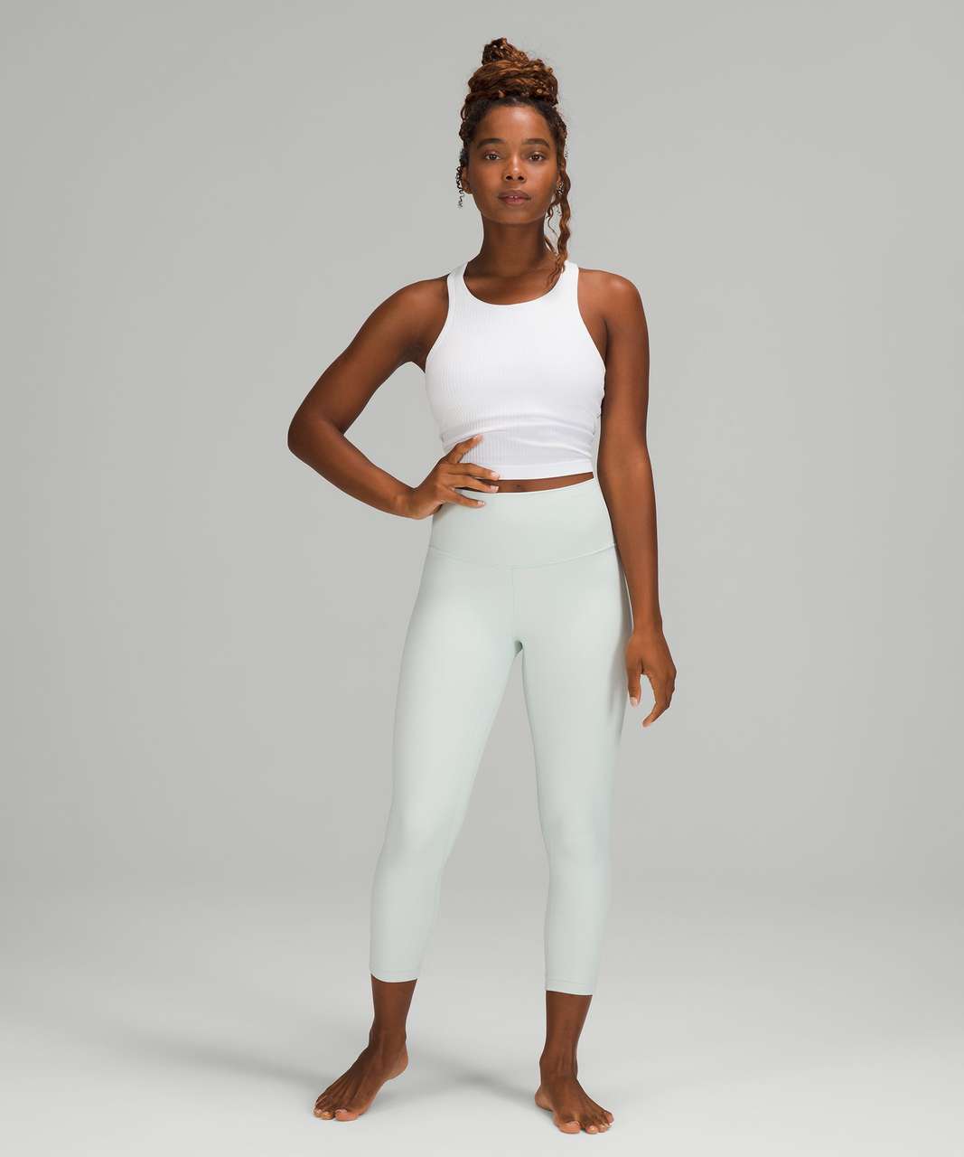 Lululemon Align High Rise Pant 28 Ocean Air Nulu Full Length NWT White Blue  10 