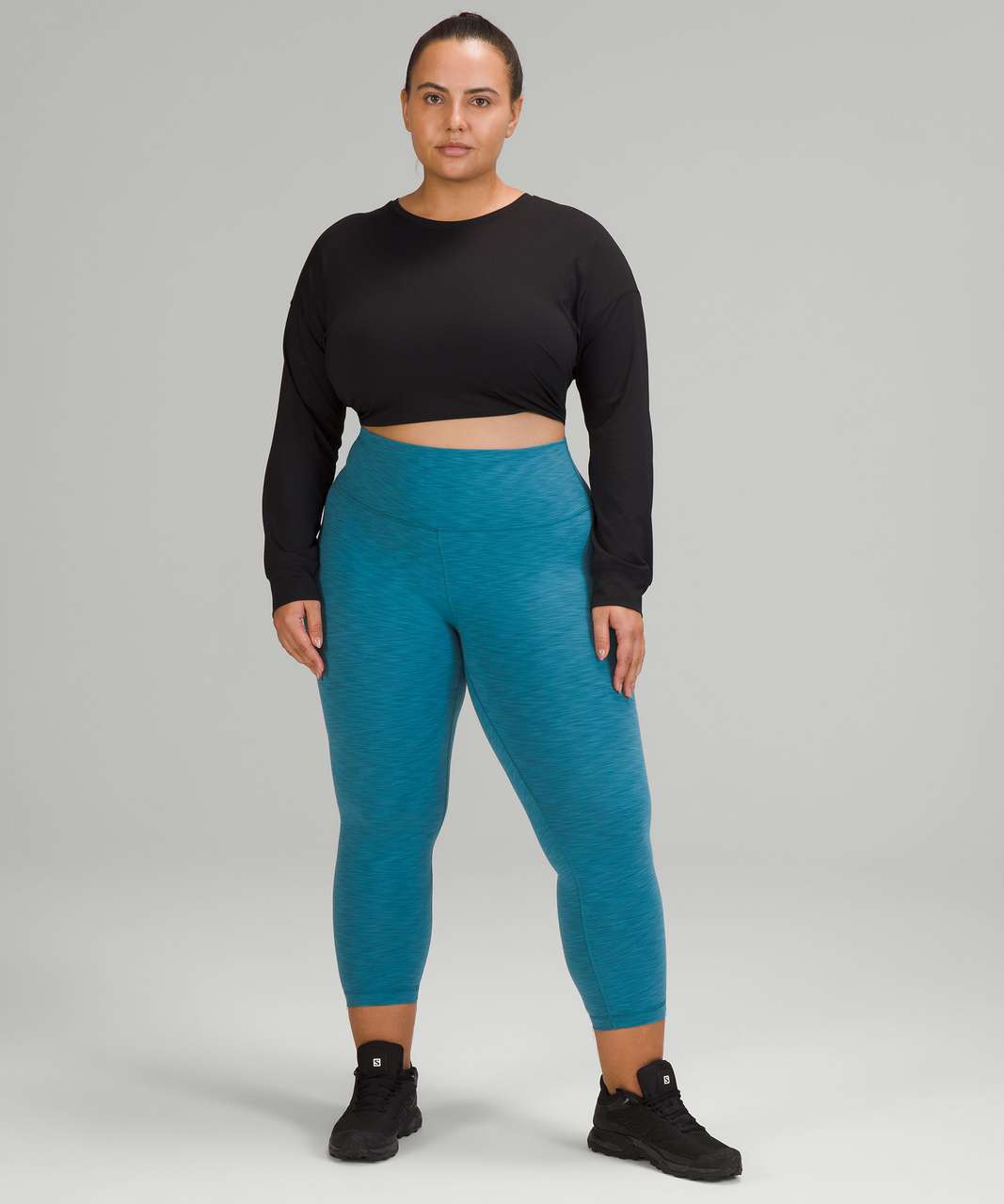 Lululemon Wunder Train High-Rise Crop 23" - Heathered Capture Blue