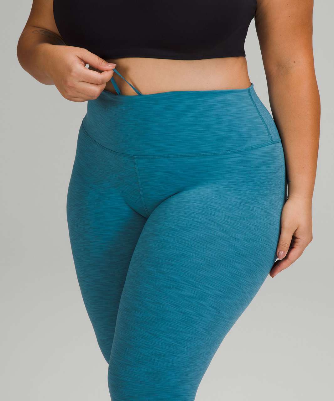 Lululemon Wunder Train High-Rise Crop 23 - Heathered Capture Blue - lulu  fanatics