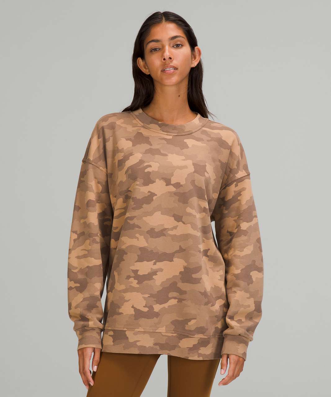 Lululemon Perfectly Oversized Crew - Heritage 365 Camo Beige Multi