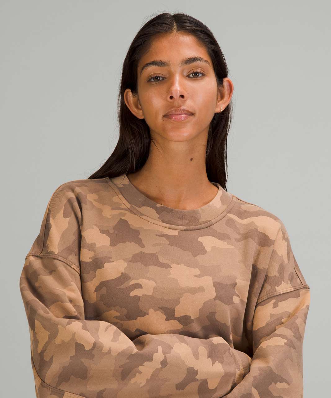 Lululemon Perfectly Oversized Crew - Heritage 365 Camo Beige Multi