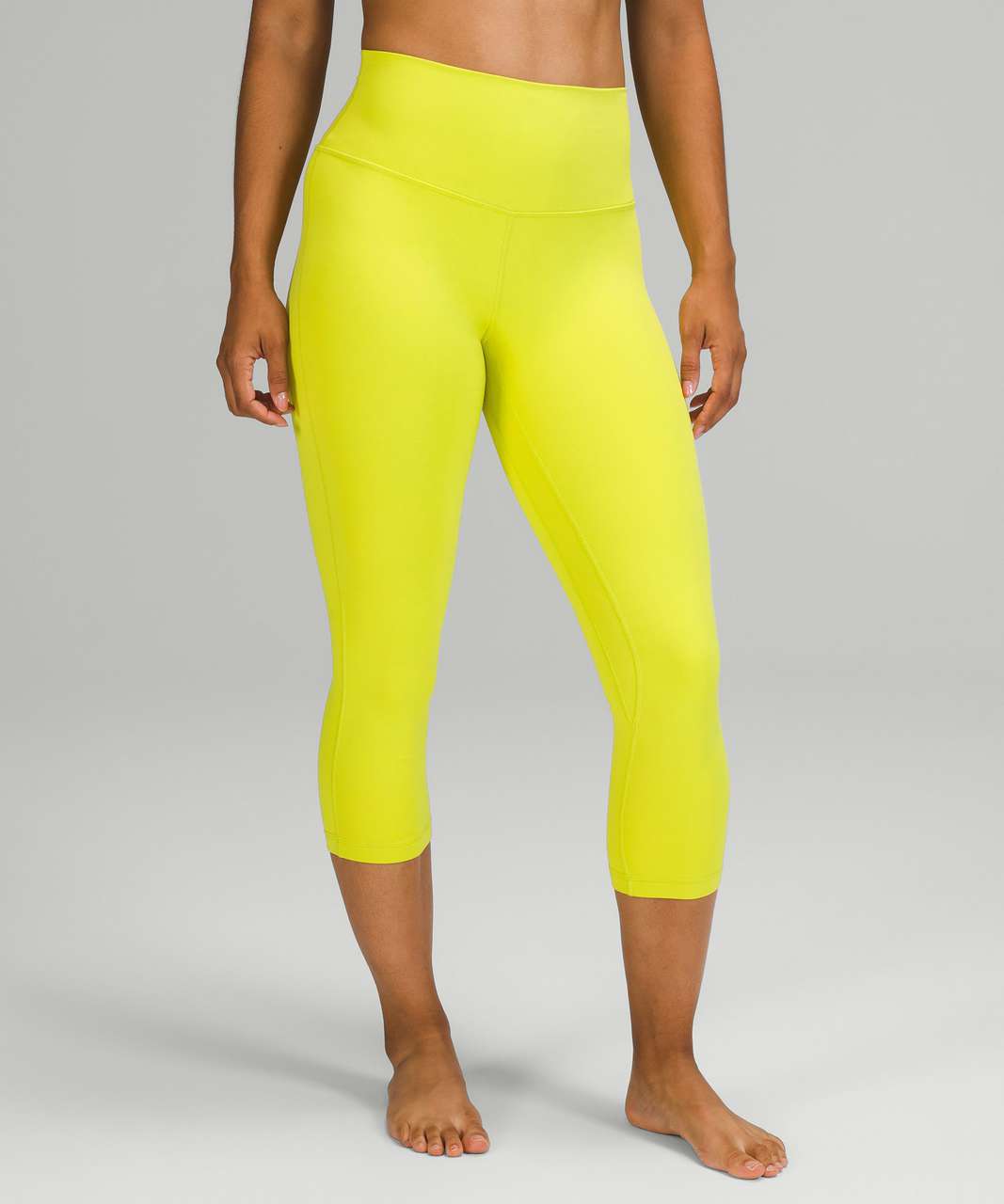 Lululemon Pace Rival Crop Mesh Leggings in Yellow - Depop