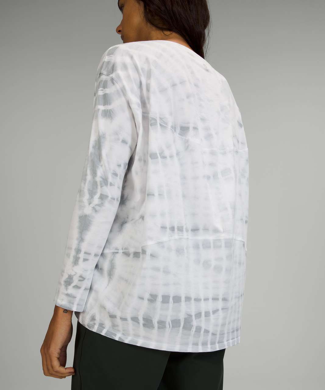 Lululemon Back In Action Long Sleeve Shirt - Shibori Square White Starlight