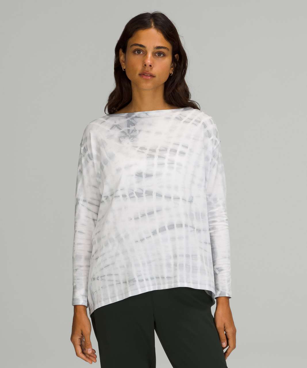 Lululemon Back In Action Long Sleeve Shirt - Shibori Square White Starlight