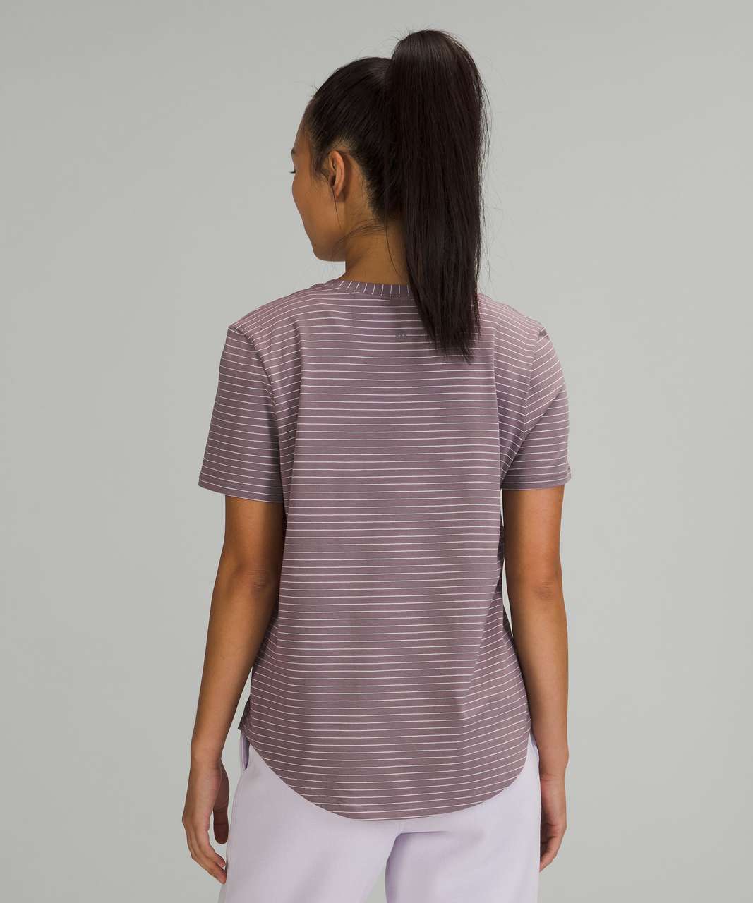 Lululemon Love Crew Short Sleeve T-Shirt - Synchronise Stripe Lunar Rock White