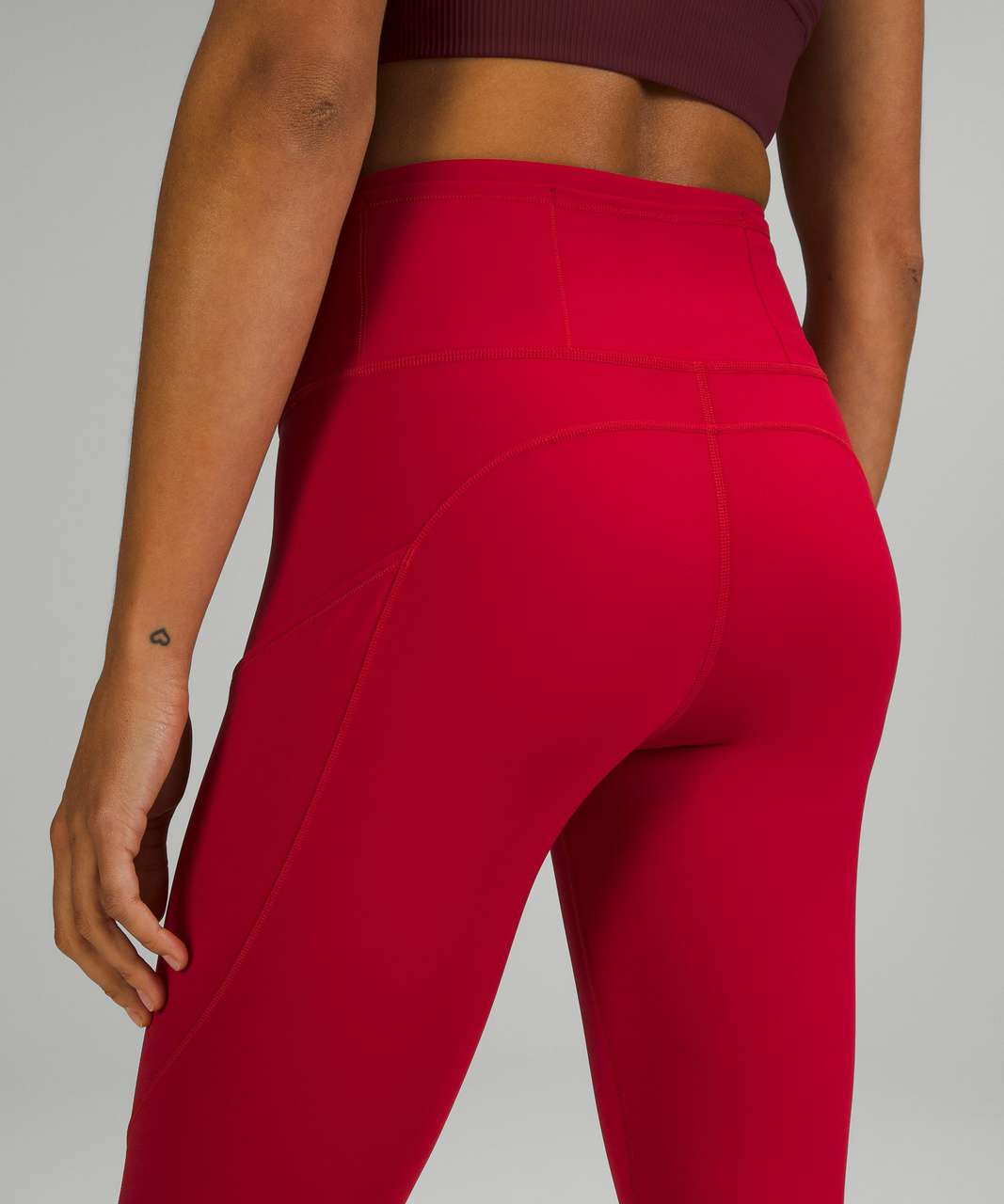 lululemon athletica, Pants & Jumpsuits, Lululemon Fast And Free Red  Leggings Womens Size 6