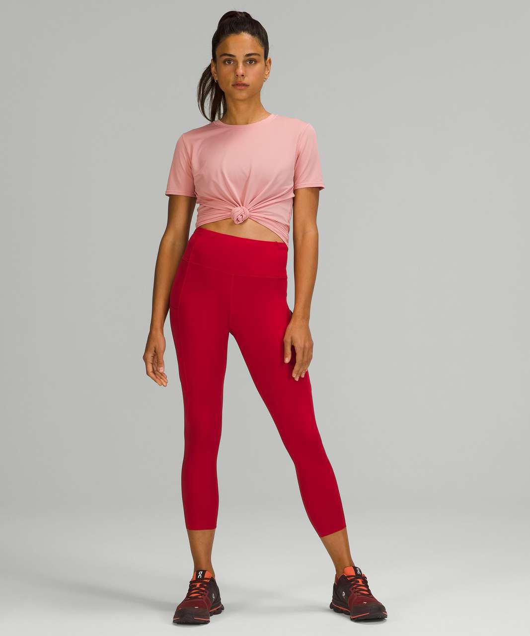 Lululemon Fast and Free High-Rise Crop 23" - Dark Red