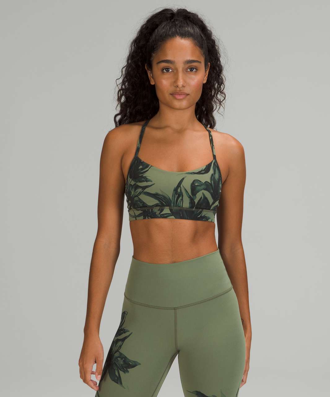 Lululemon Nulu Asymmetrical Bodysuit *Light Support, A/B Cups - Green Twill  / Green Fern - lulu fanatics