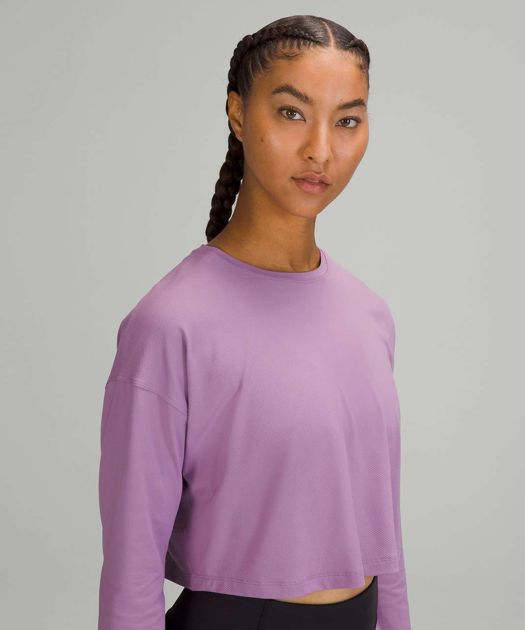 Lululemon Womens Size 10/12 Purple Long Sleeve Shirt Rustic Cuff Logo  Thumbholes