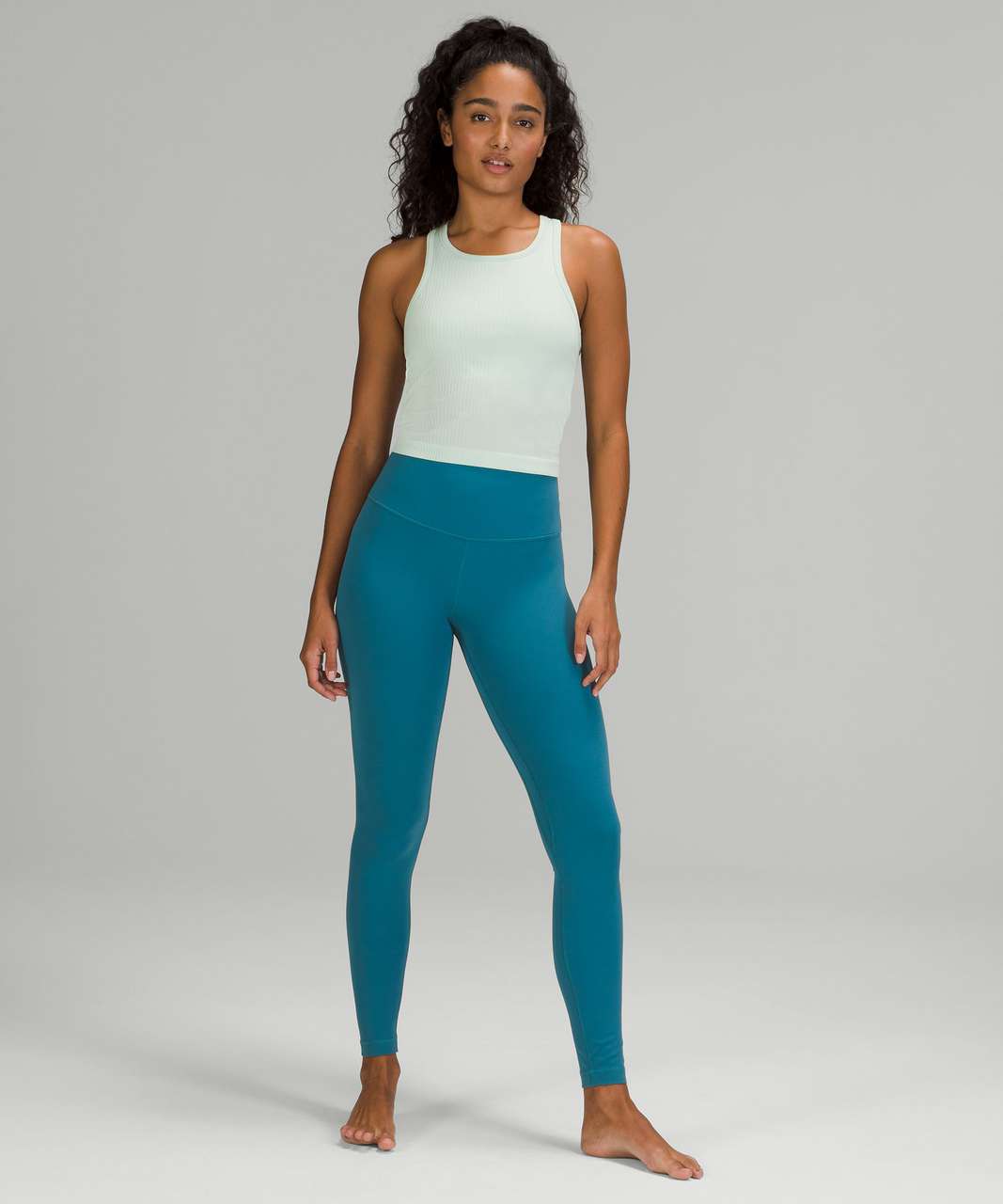 Lululemon Ebb To Street Racerback Crop Tank Top - Delicate Mint