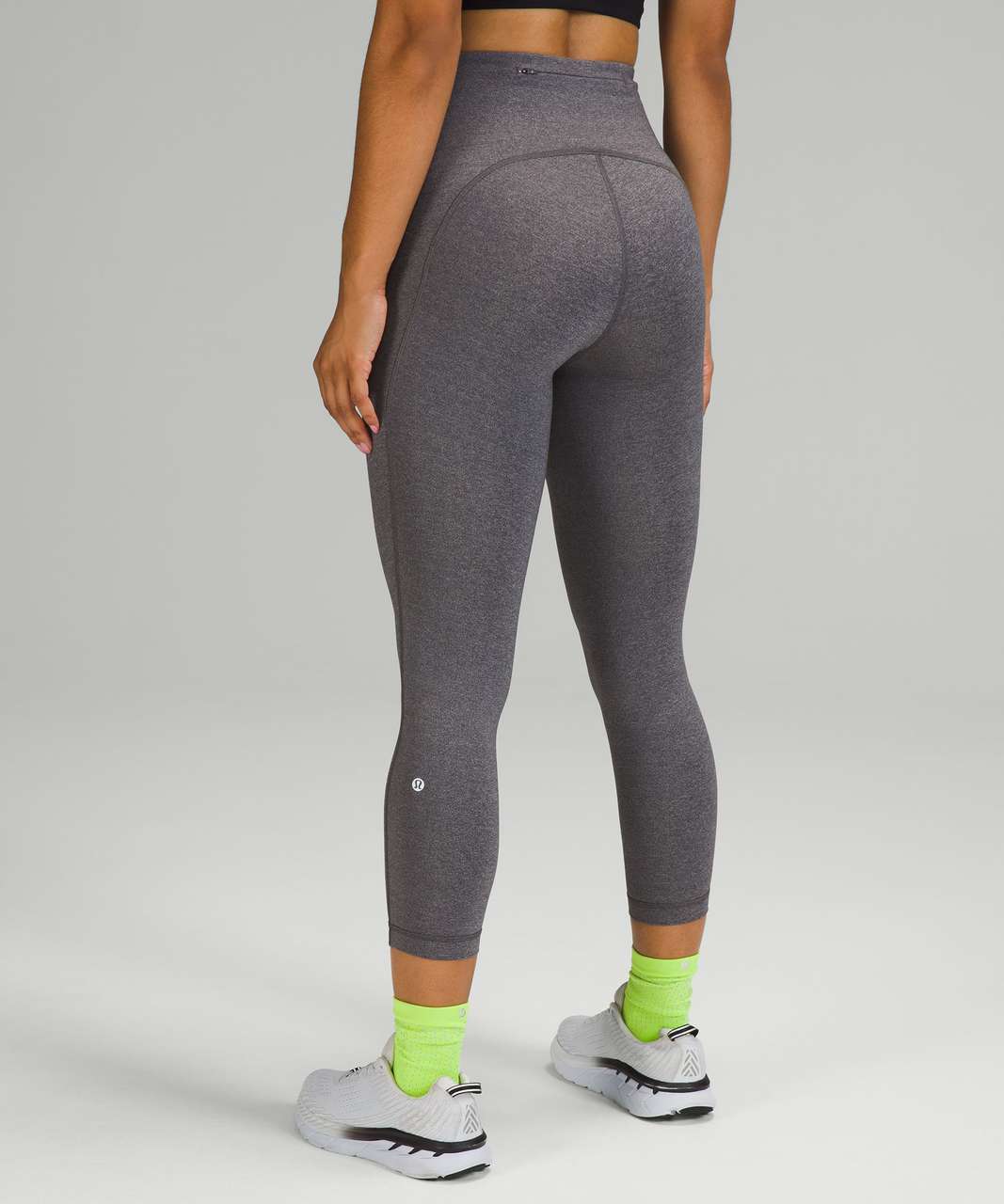 Lululemon Swift Speed High-Rise Crop 23 - Heathered Black - lulu fanatics