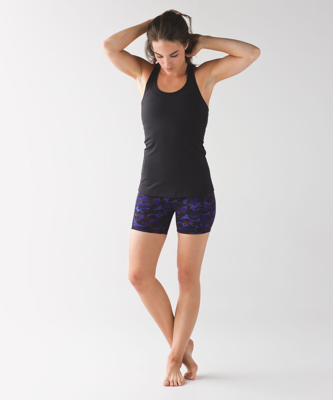 Lululemon Wunder Short 5" (Full-On Luxtreme) - Mini Hounds Camo Emperor Blue Black