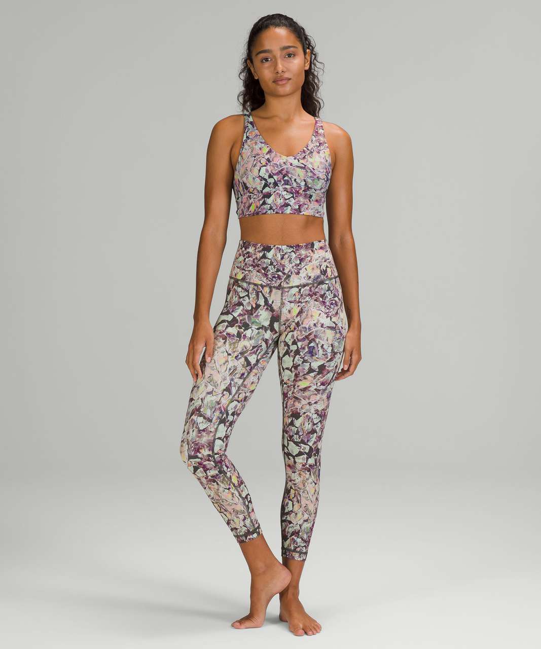 Lululemon In Alignment Long Line Bra *Light Support, B/C Cup - Terazzo  Glaze Multi - lulu fanatics