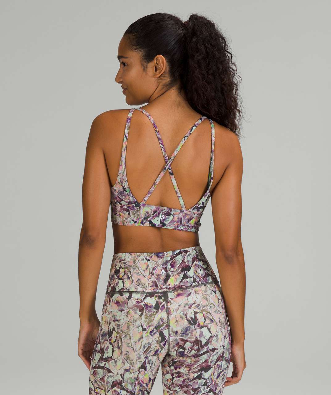 Lululemon In Alignment Long Line Bra *Light Support, B/C Cup - Terazzo  Glaze Multi - lulu fanatics