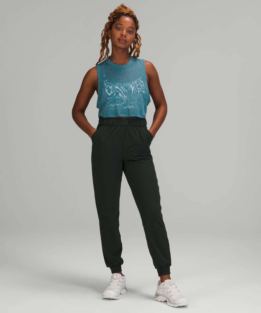 lululemon athletica, Tops, All Yours Cropped Tshirt In Sheer Blue