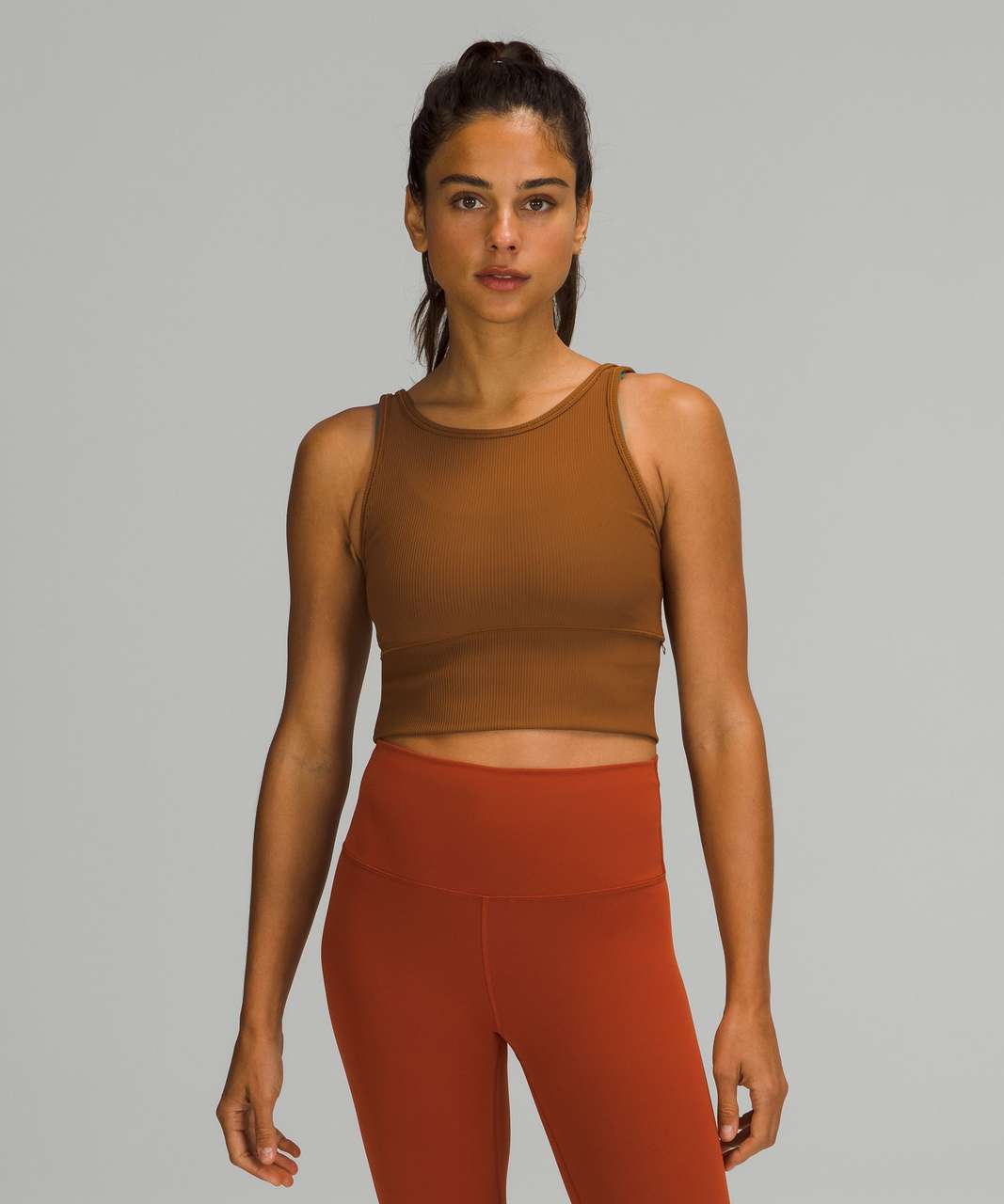 Lululemon Power Pivot Tank Top *Rib - Copper Brown