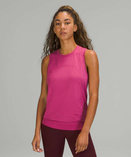 Swiftly Breathe Muscle Tank in Pink Mist (10) Track That Mid-Rise 5” Short  in Wisteria Purple (10) Power Stride Tab Sock in Pink Puff (M) : r/lululemon