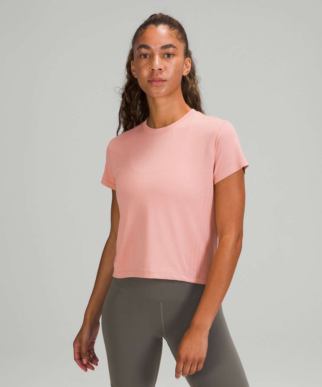 Lululemon Train to Be Short Sleeve Shirt - Pink Puff / Pink Puff