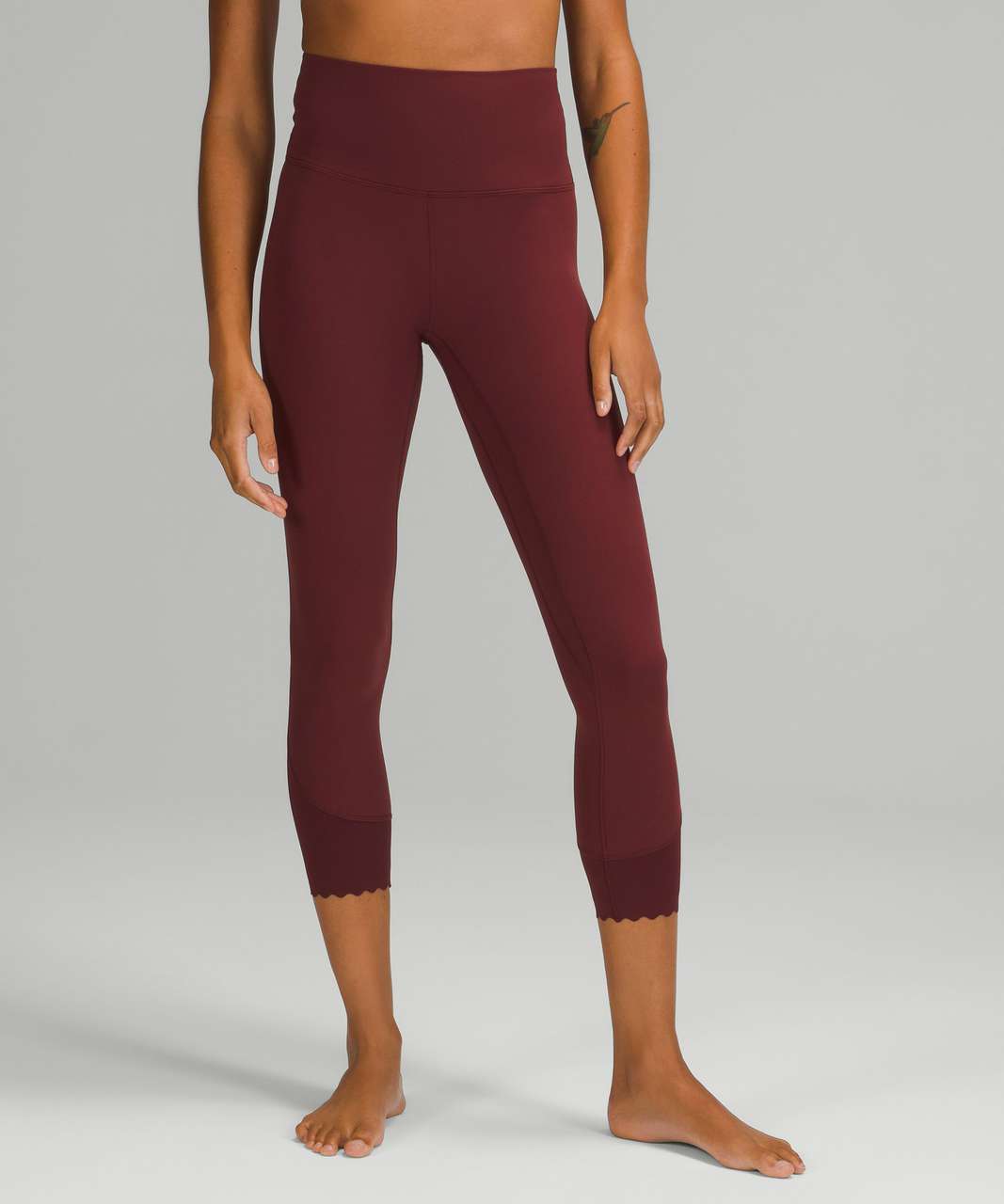 Lululemon Align Scalloped Hem High-Rise Crop 23" - Red Merlot