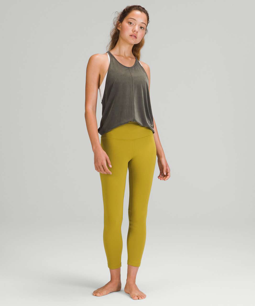 Lululemon High Neck Racerback Tank Top - Dark Olive