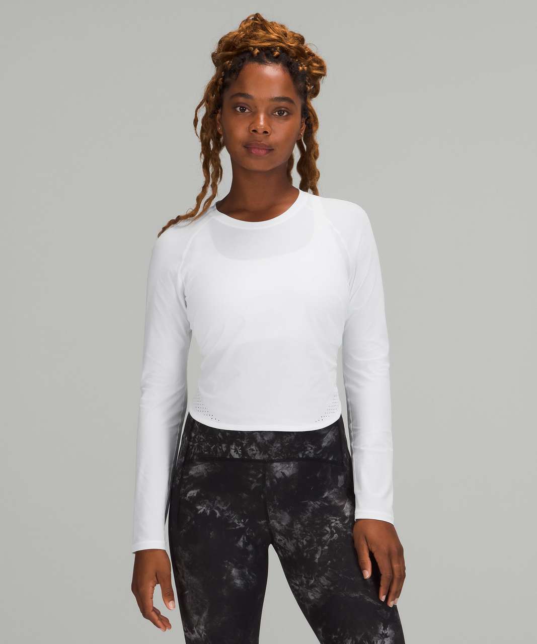 Lululemon Crew Neck UV Protection Running Long Sleeve - White - lulu  fanatics