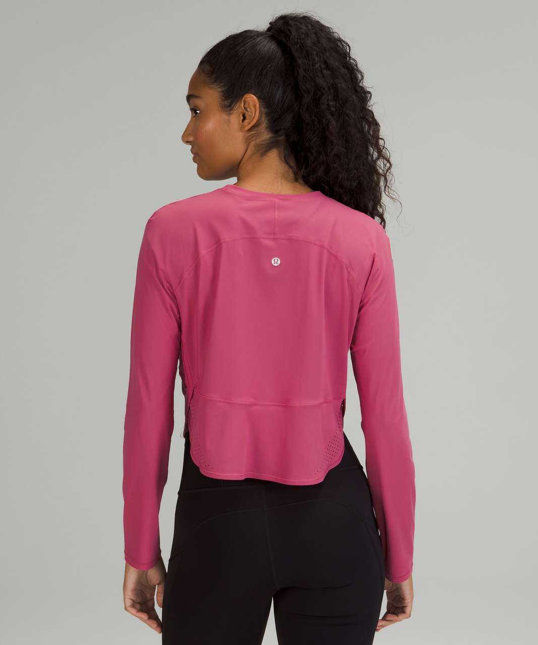 Lululemon Crew Neck UV Protection Running Long Sleeve - Pink Lychee - lulu  fanatics