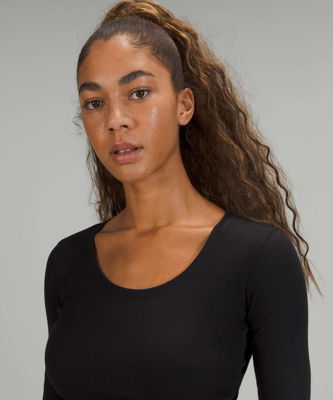 Lululemon Open Back Ribbed Long Sleeve Shirt - Black - lulu fanatics