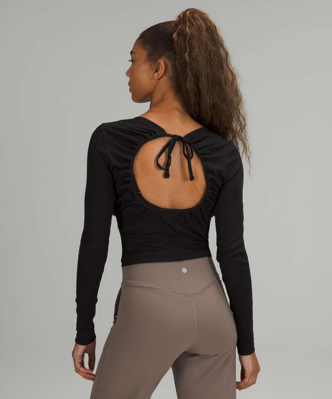 Open Back Ribbed Long Sleeve Shirt