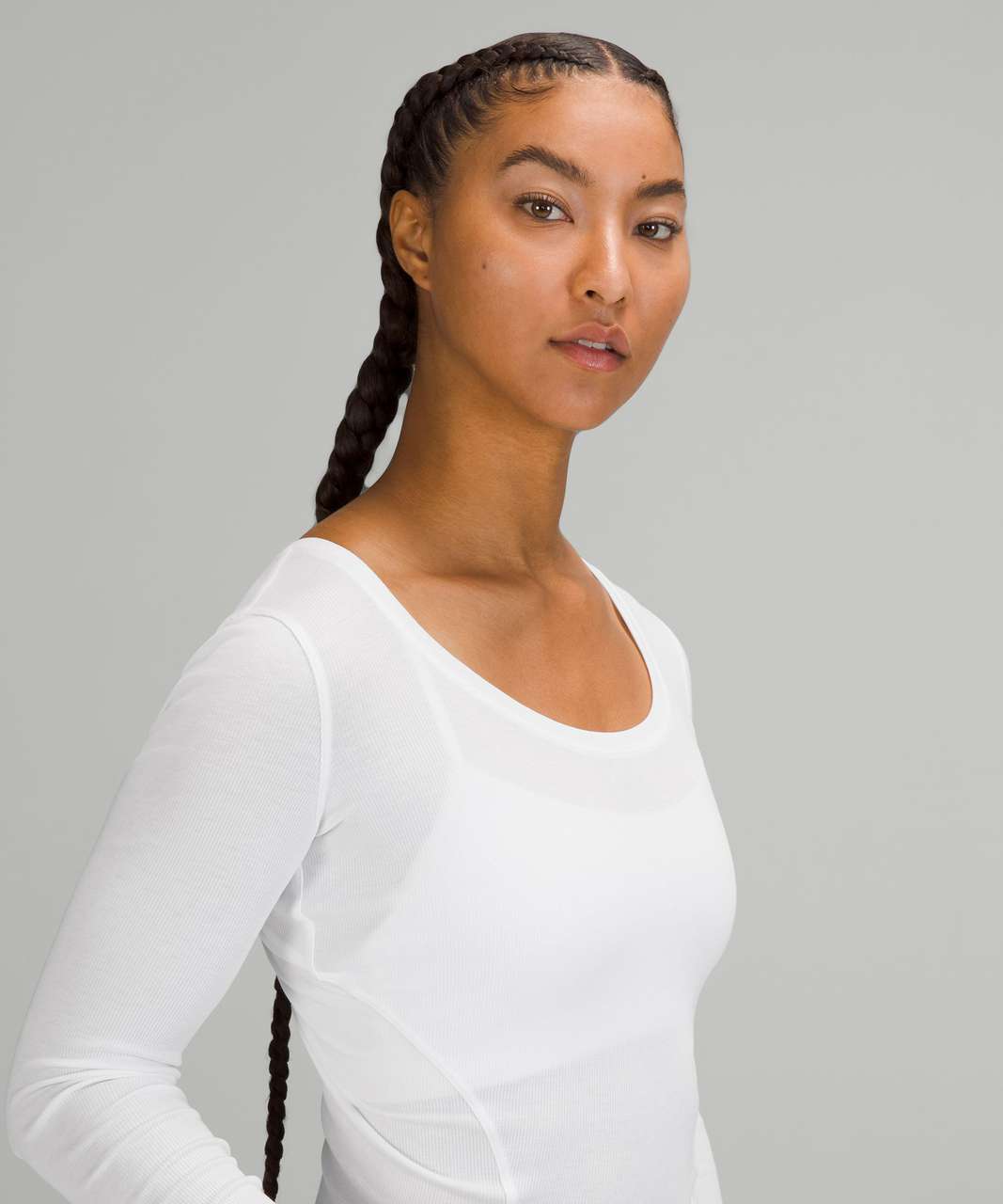 Lululemon Open Back Ribbed Long Sleeve Shirt - White