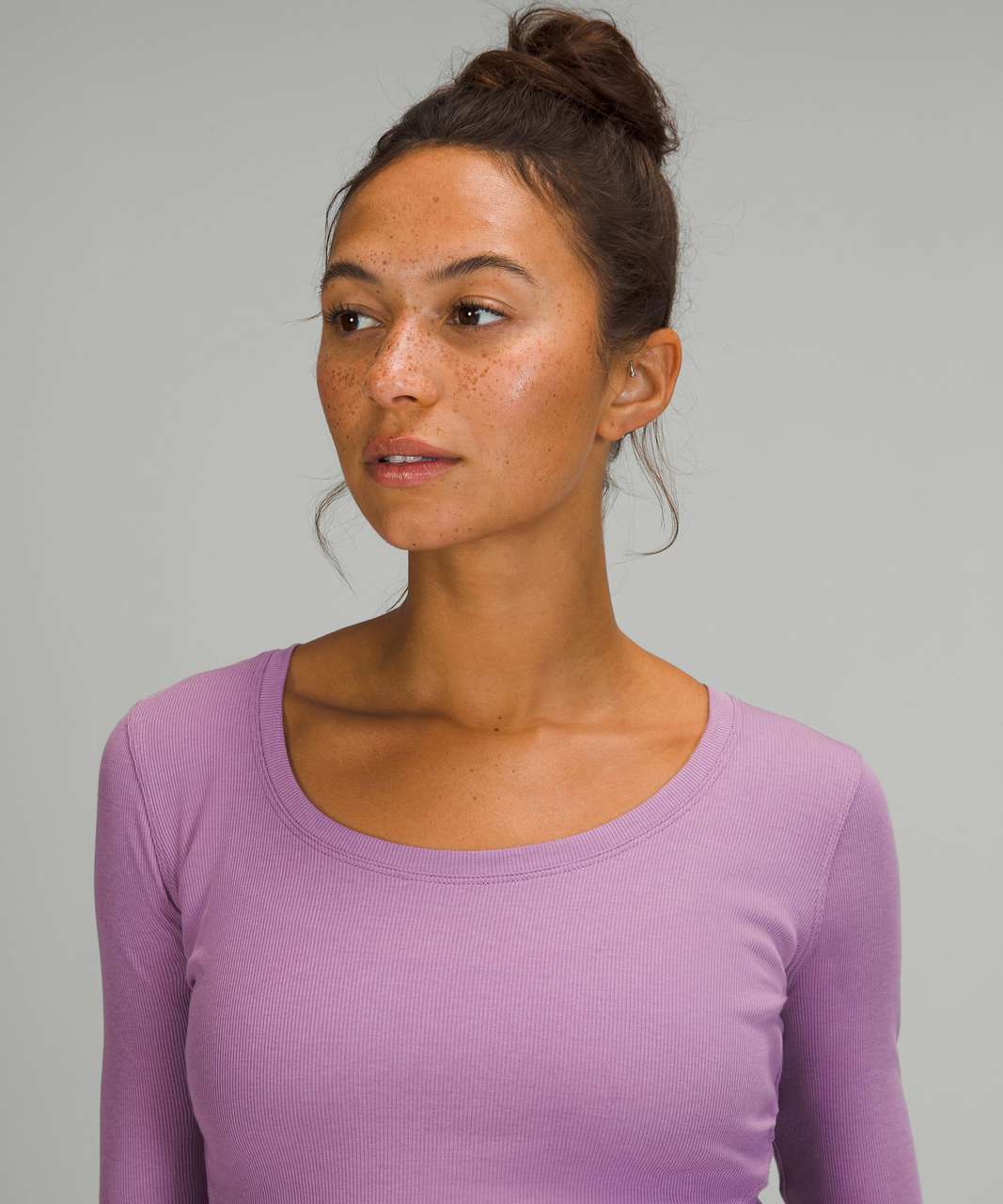 Lululemon Open Back Ribbed Long Sleeve Shirt - Wisteria Purple