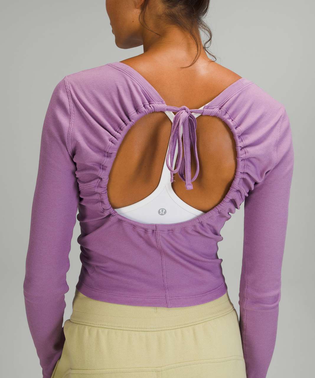 Lululemon Open Back Ribbed Long Sleeve Shirt - Wisteria Purple