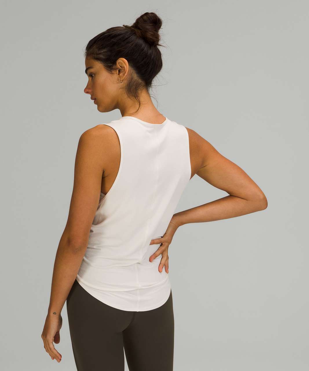 Lululemon Flow Y 2-in-1 Yoga Tank Top *Light Support, A–C Cups - White Opal  - lulu fanatics