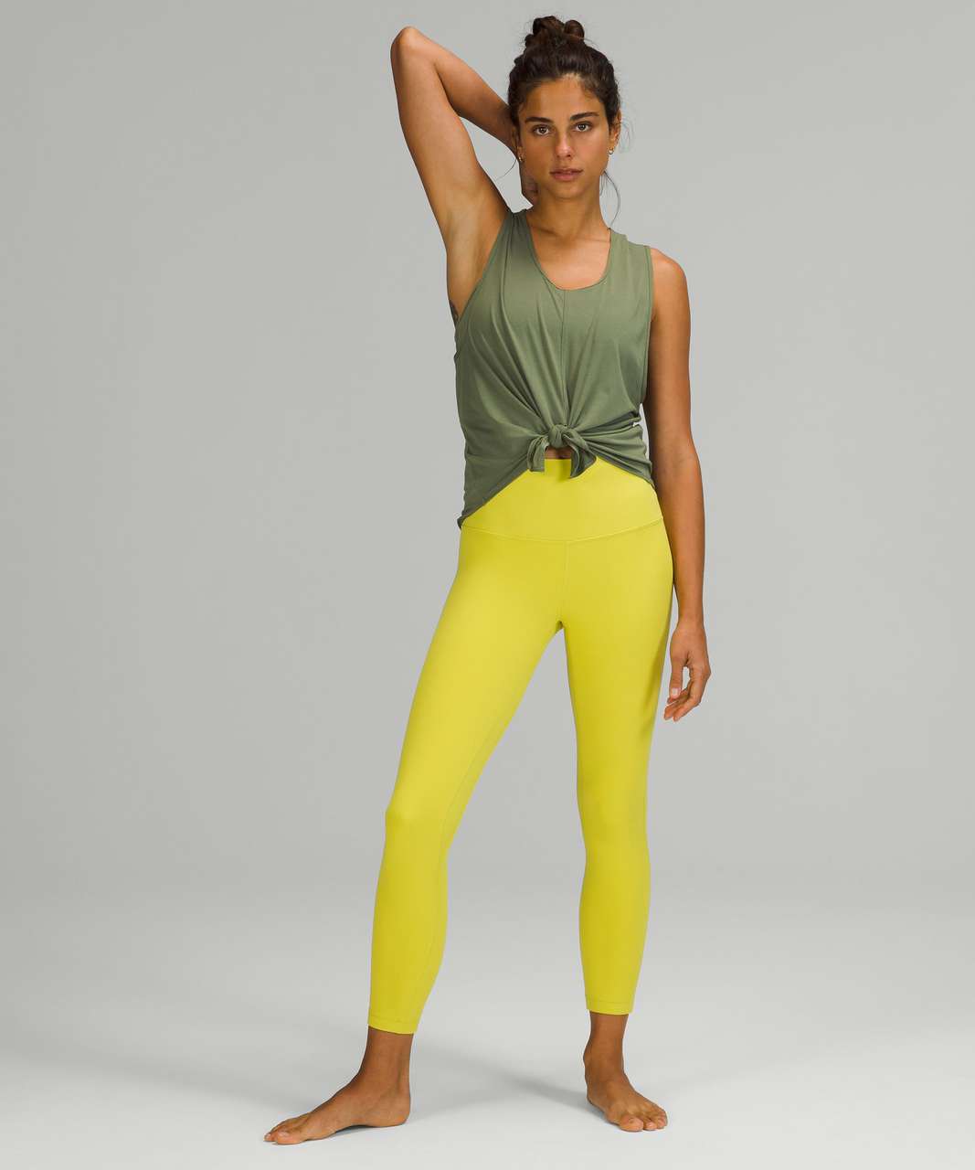 Lululemon Flow Y 2-in-1 Yoga Tank Top *Light Support, A–C Cups - Green Twill