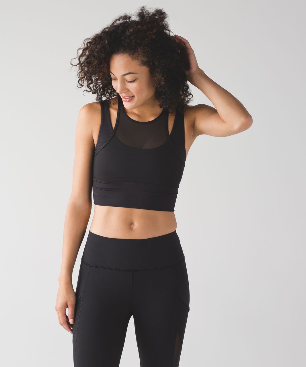 Lululemon Double Tap Long Line Bra - Black - lulu fanatics