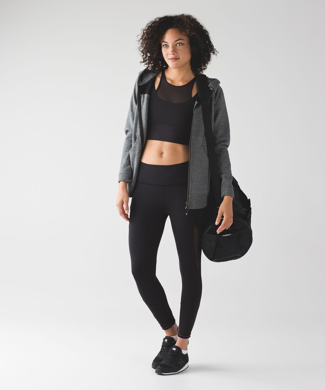 Lululemon Women's Black Double Tap Long Line Full-on Luxtreme Mesh