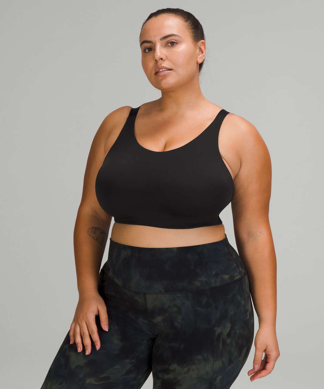 Lululemon In Alignment Straight-strap Bra *light Support, A/b Cups Online  Only In Double Dimension Starlight Black