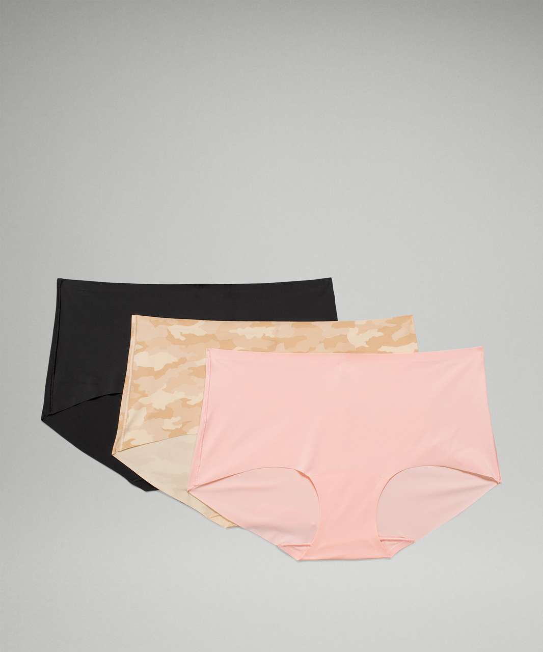 Lululemon InvisiWear Mid-Rise Bikini Underwear 3 Pack - Black / Dew Pink / Intertwined  Camo Deep Coal Multi - lulu fanatics